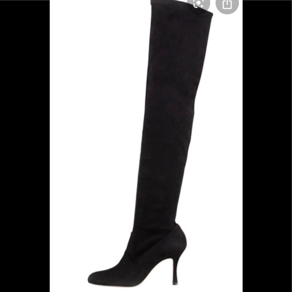 Manolo Blahnik over the knee teeth suede boots